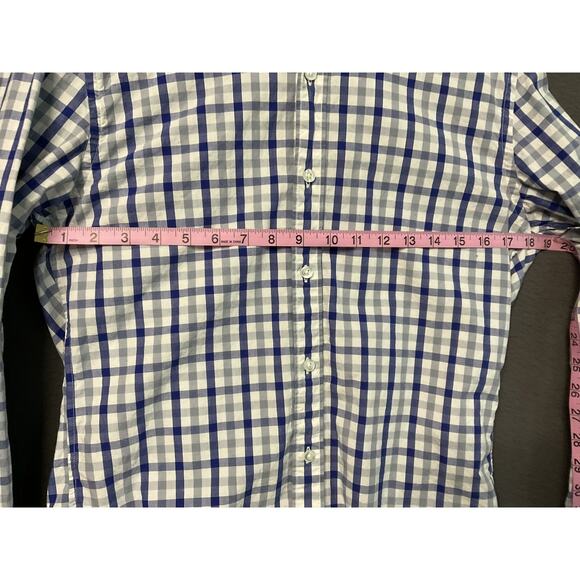 Goodthreads Shirt Mens Small Blue White Plaid Long Sleeve Button Down Casual - Picture 5 of 6